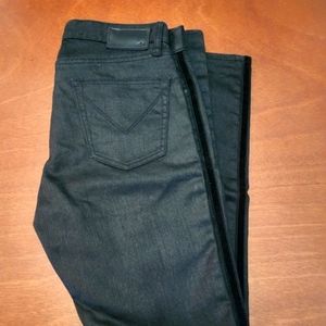 John Varvatos Waxed Jeans with suede trim slim fit.